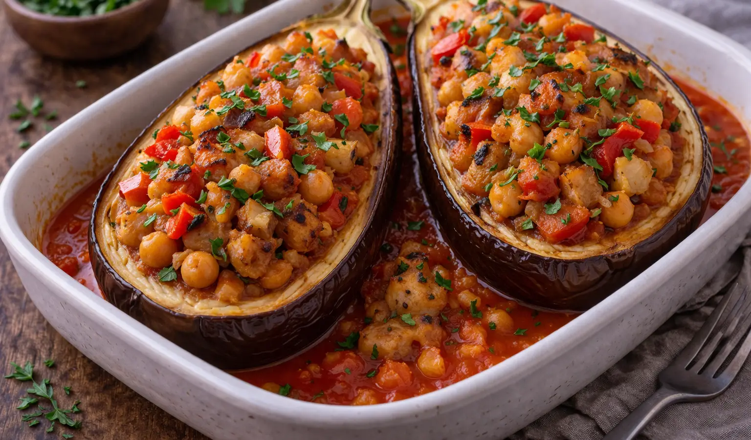 Bakłażany faszerowane warzywami