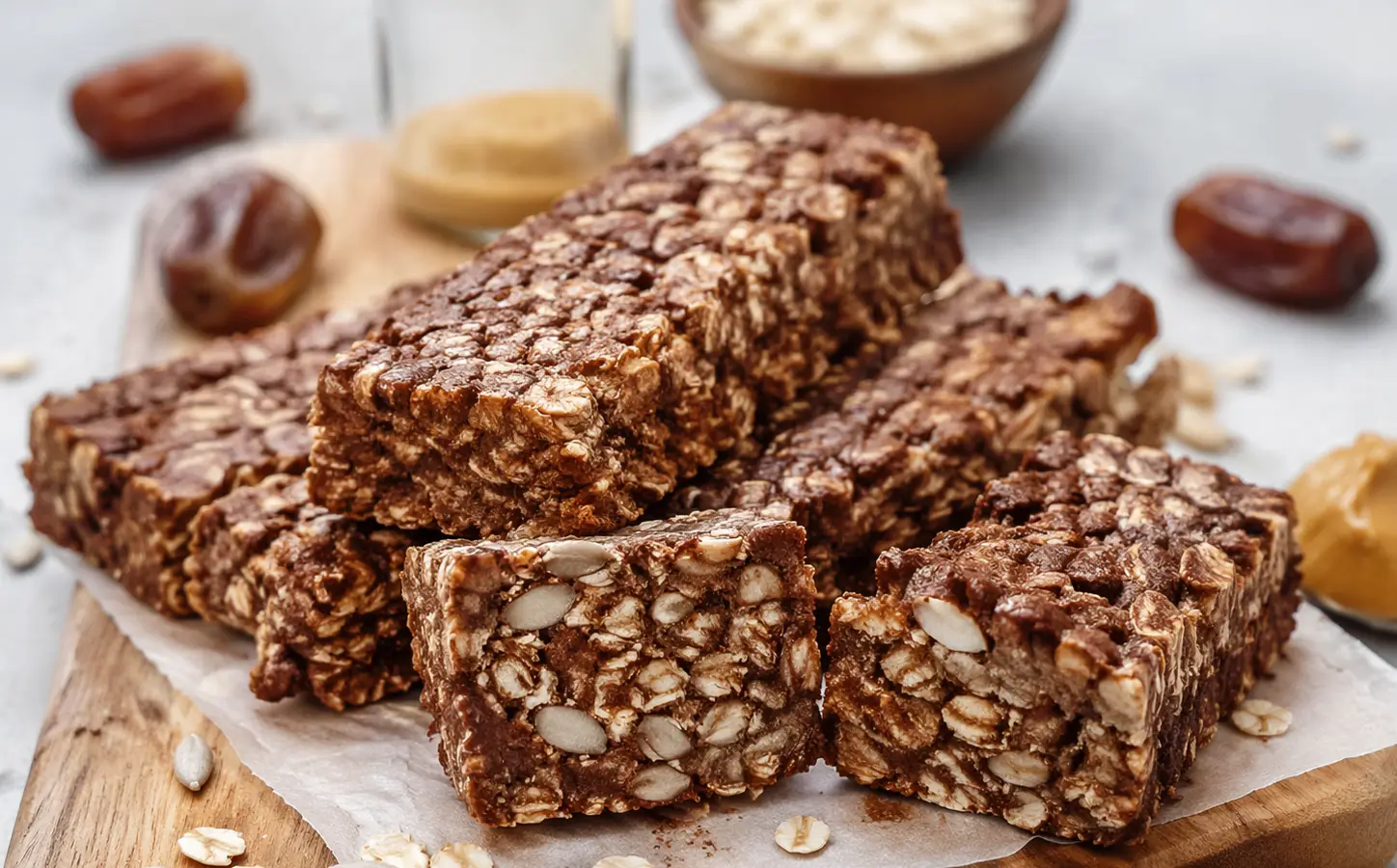 Batony z masłem orzechowym i kakao