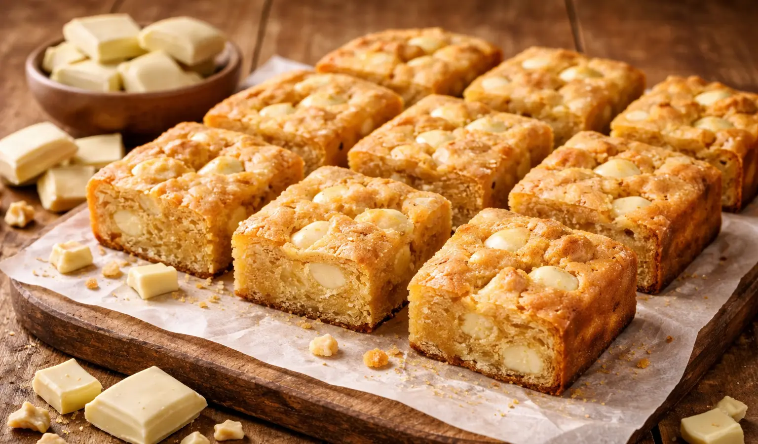 Blondie z białą czekoladą