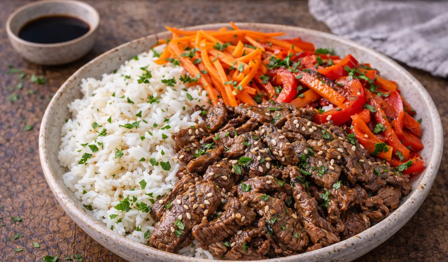 Bowl z wołowiną i ryżem