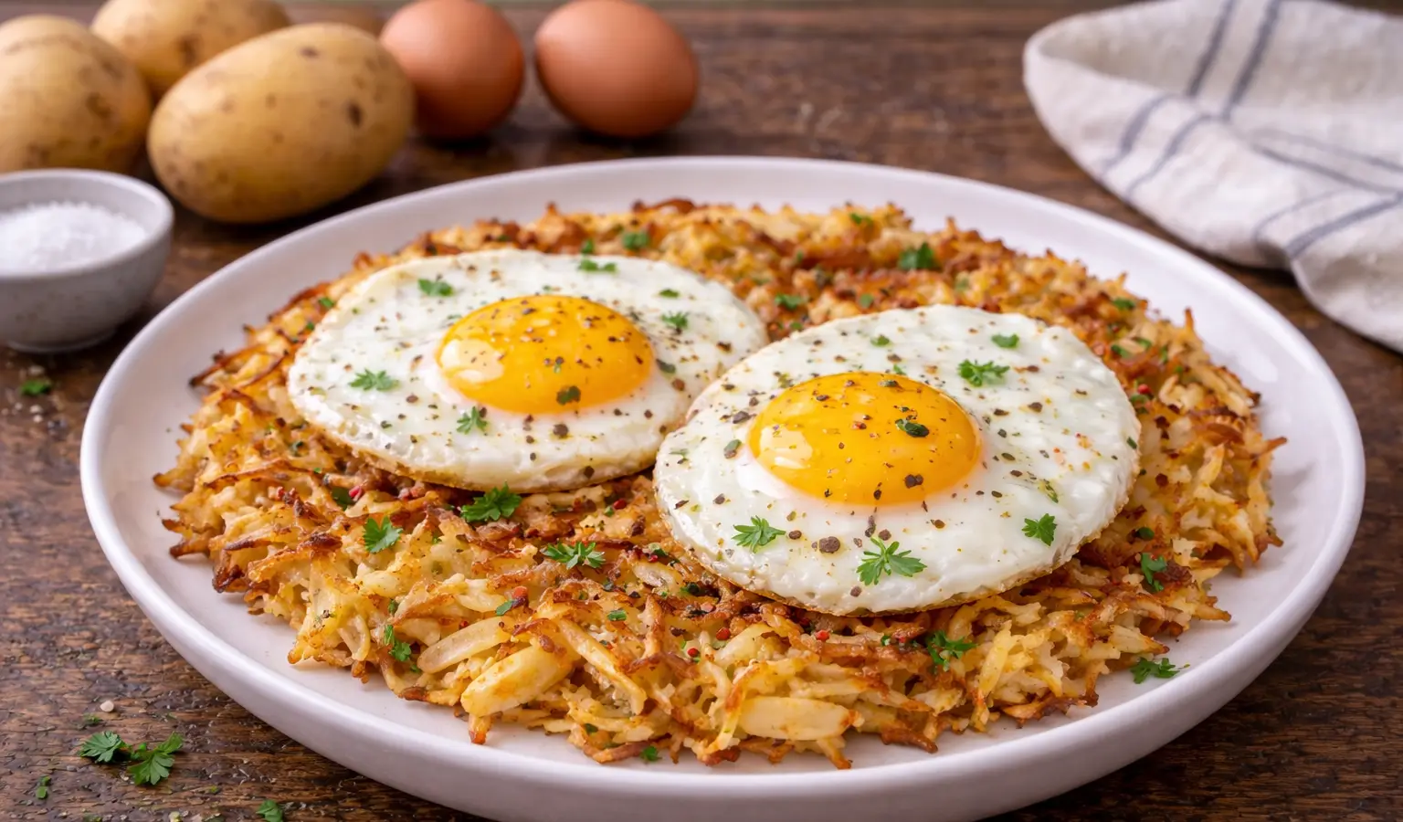 Ziemniaczane hash browns z jajkiem