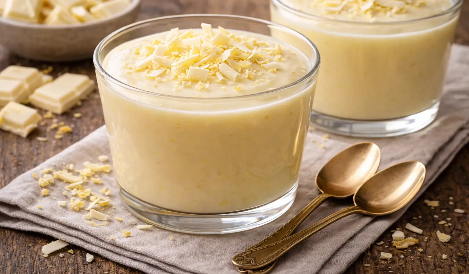 Budyń z białą czekoladą