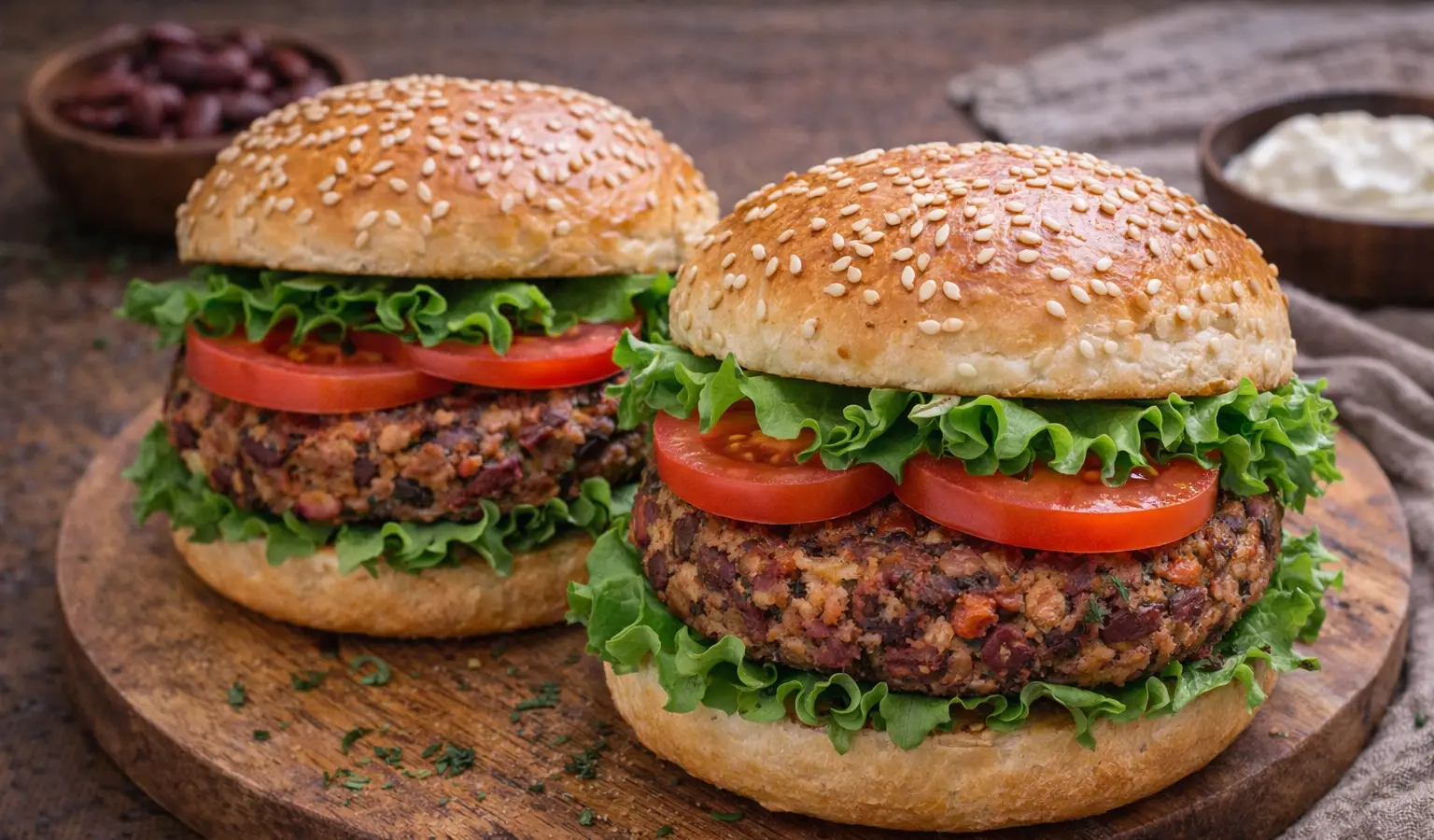 Burgery z fasoli z warzywami