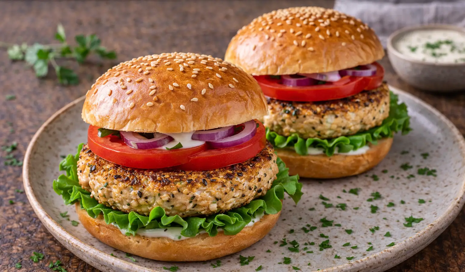 Burgery z tofu i sezamem