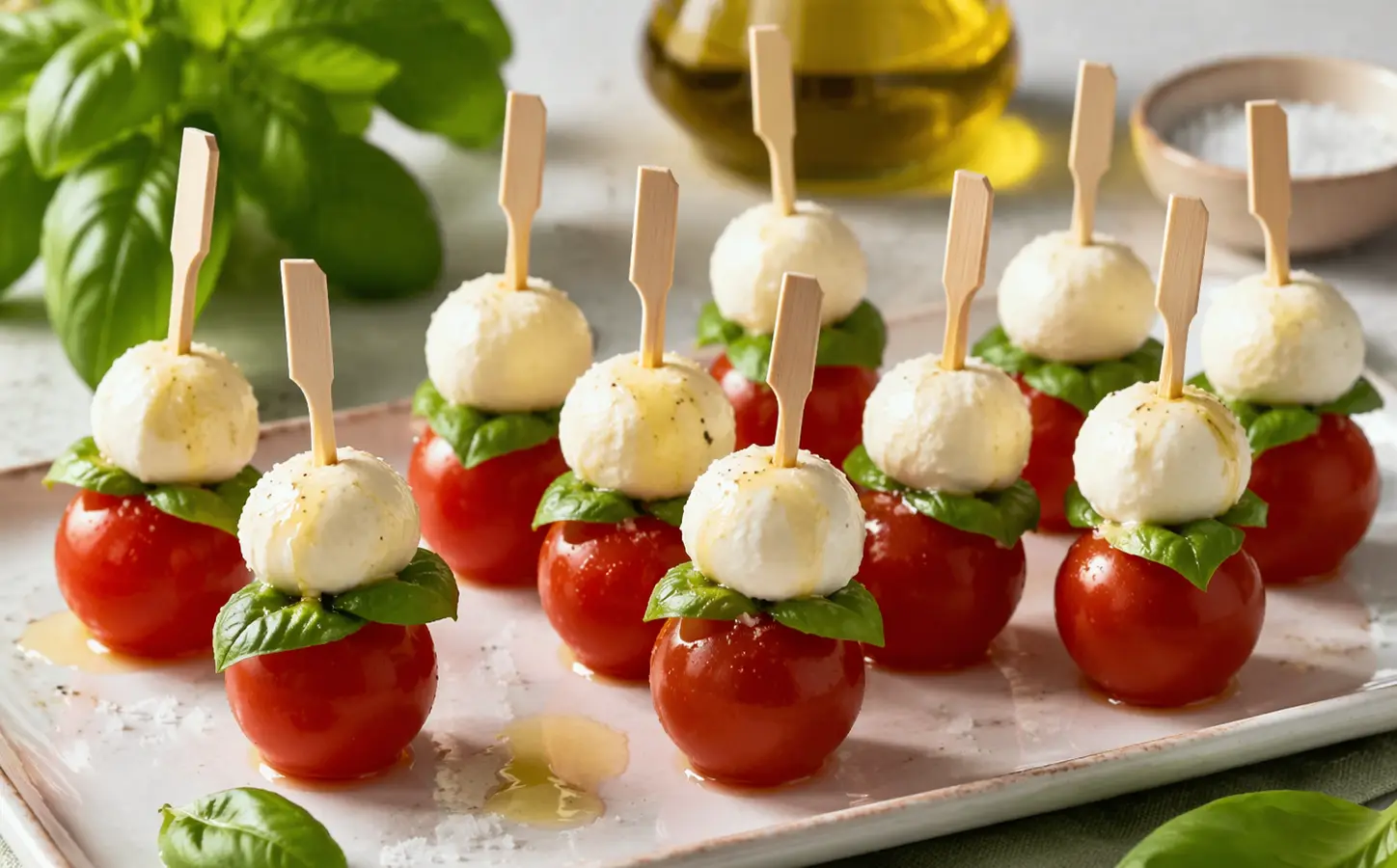 Mini caprese na patyczkach