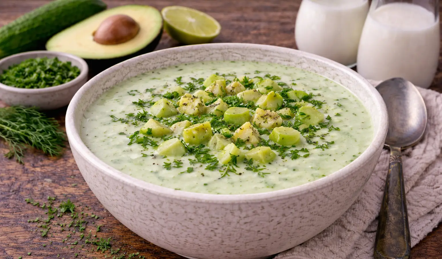 Chłodnik z awokado i ogórka