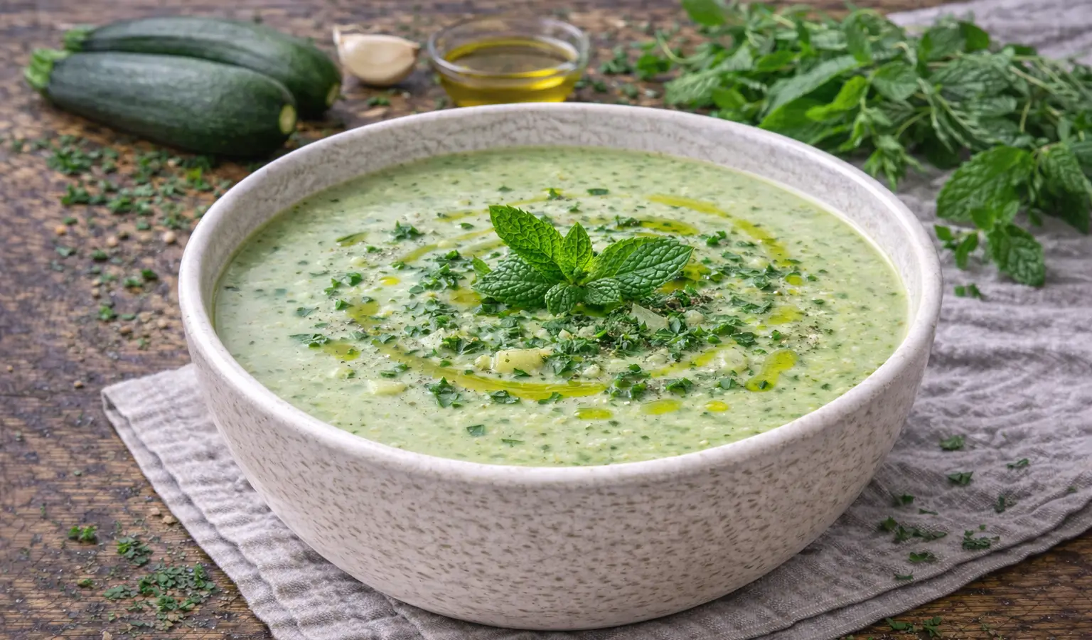 Chłodnik z cukinii i mięty