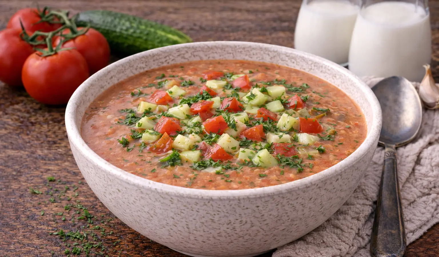 Chłodnik z pomidorów i ogórka
