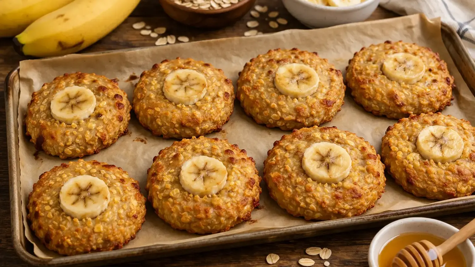 Pieczone placuszki bananowe z piekarnika