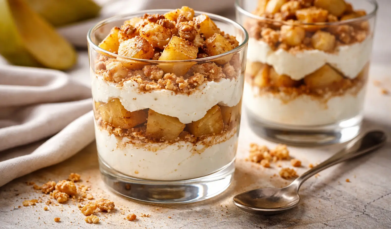 Deser z ricottą i pieczoną gruszką