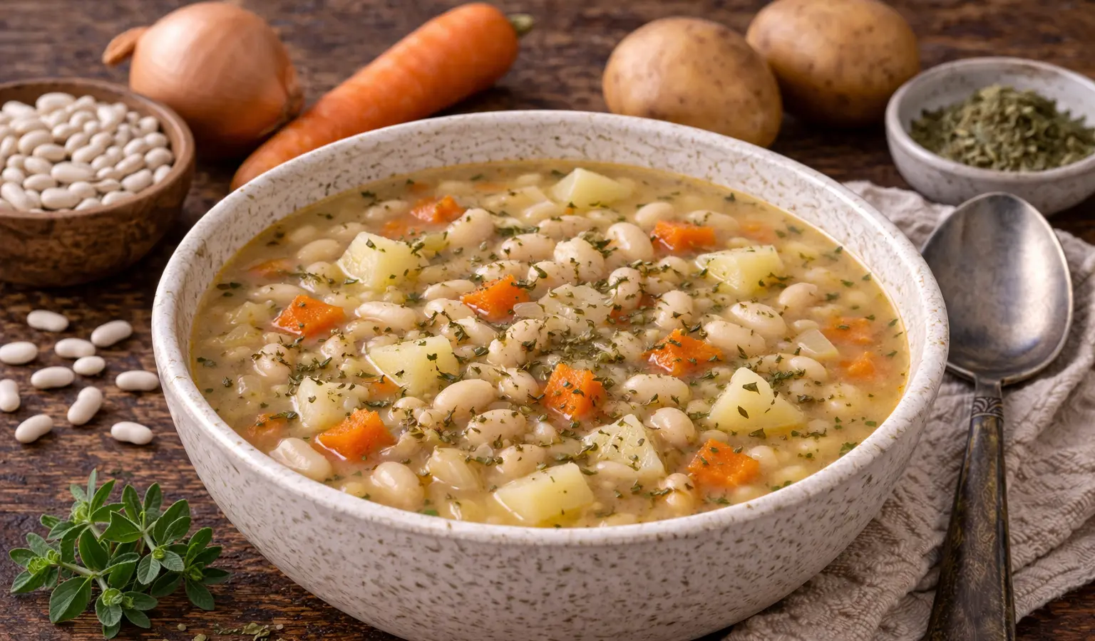 Fasolowa z ziemniakami i majerankiem