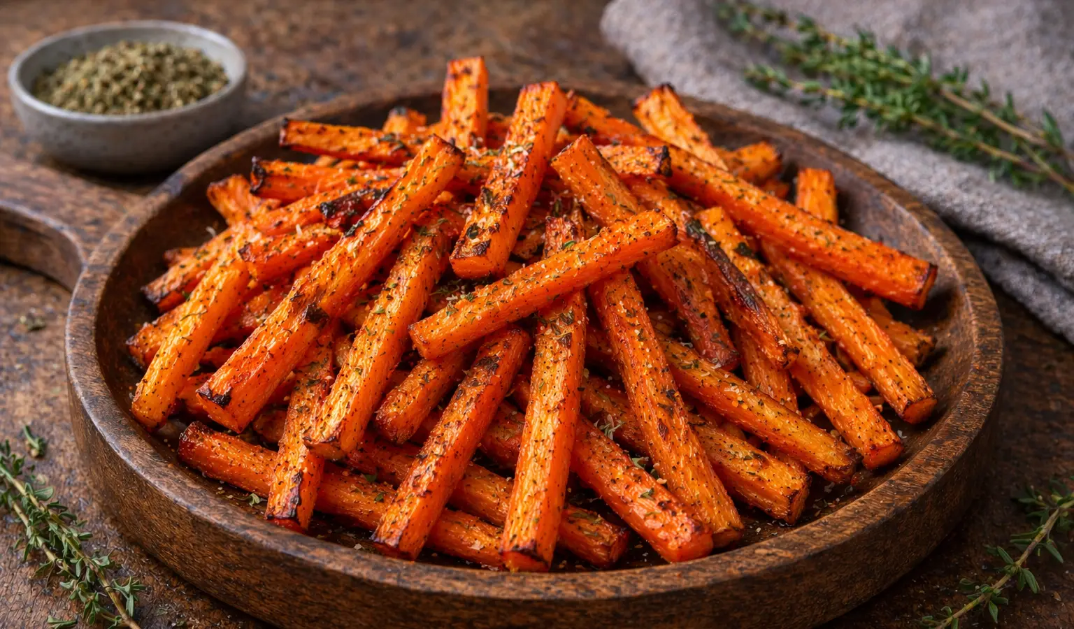 Pieczone frytki z marchewki