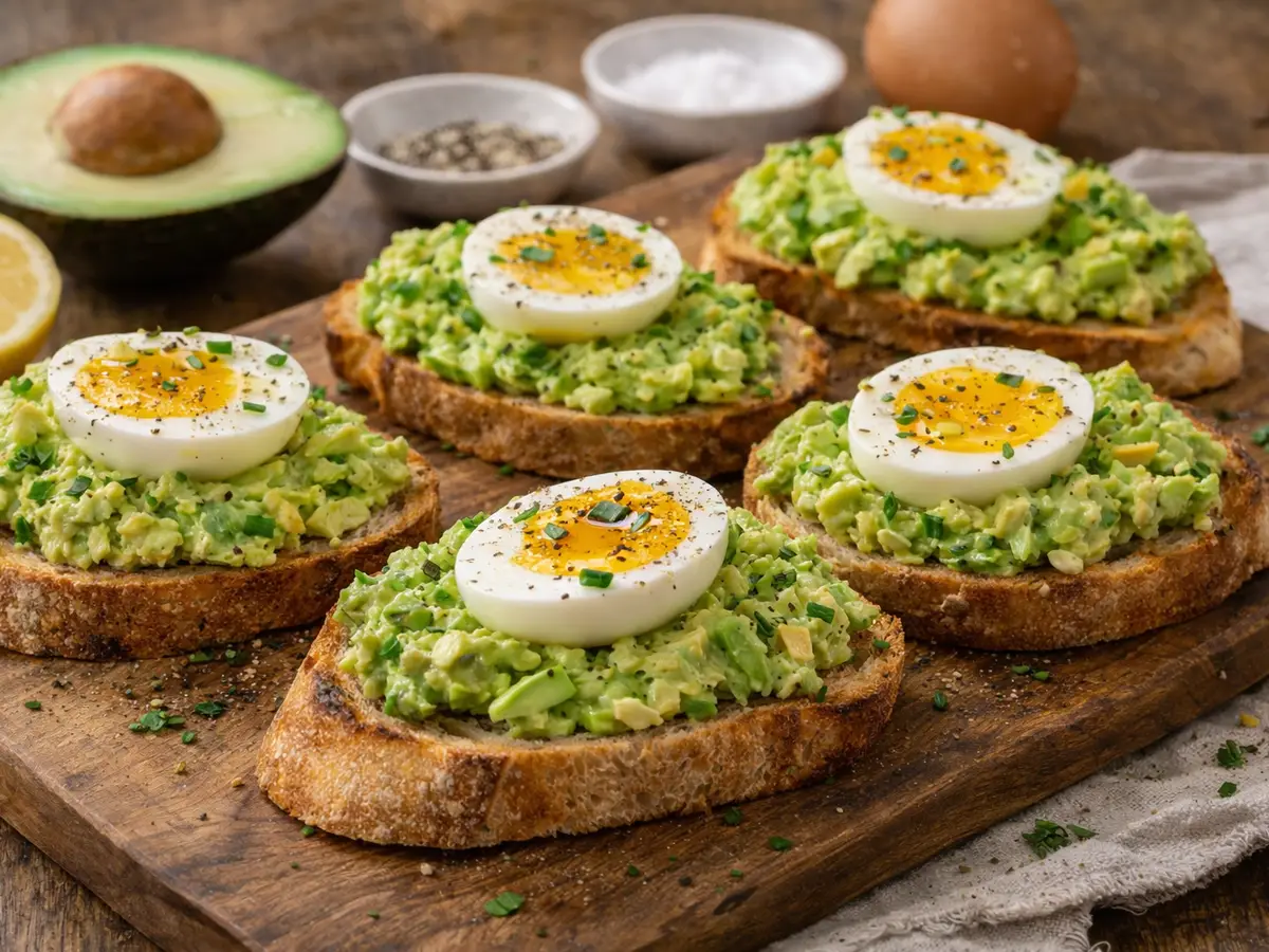 Grzanki z awokado i jajkiem