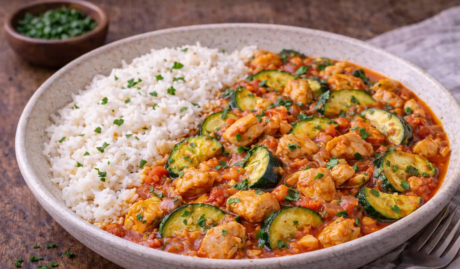 Gulasz z kurczaka i cukinii