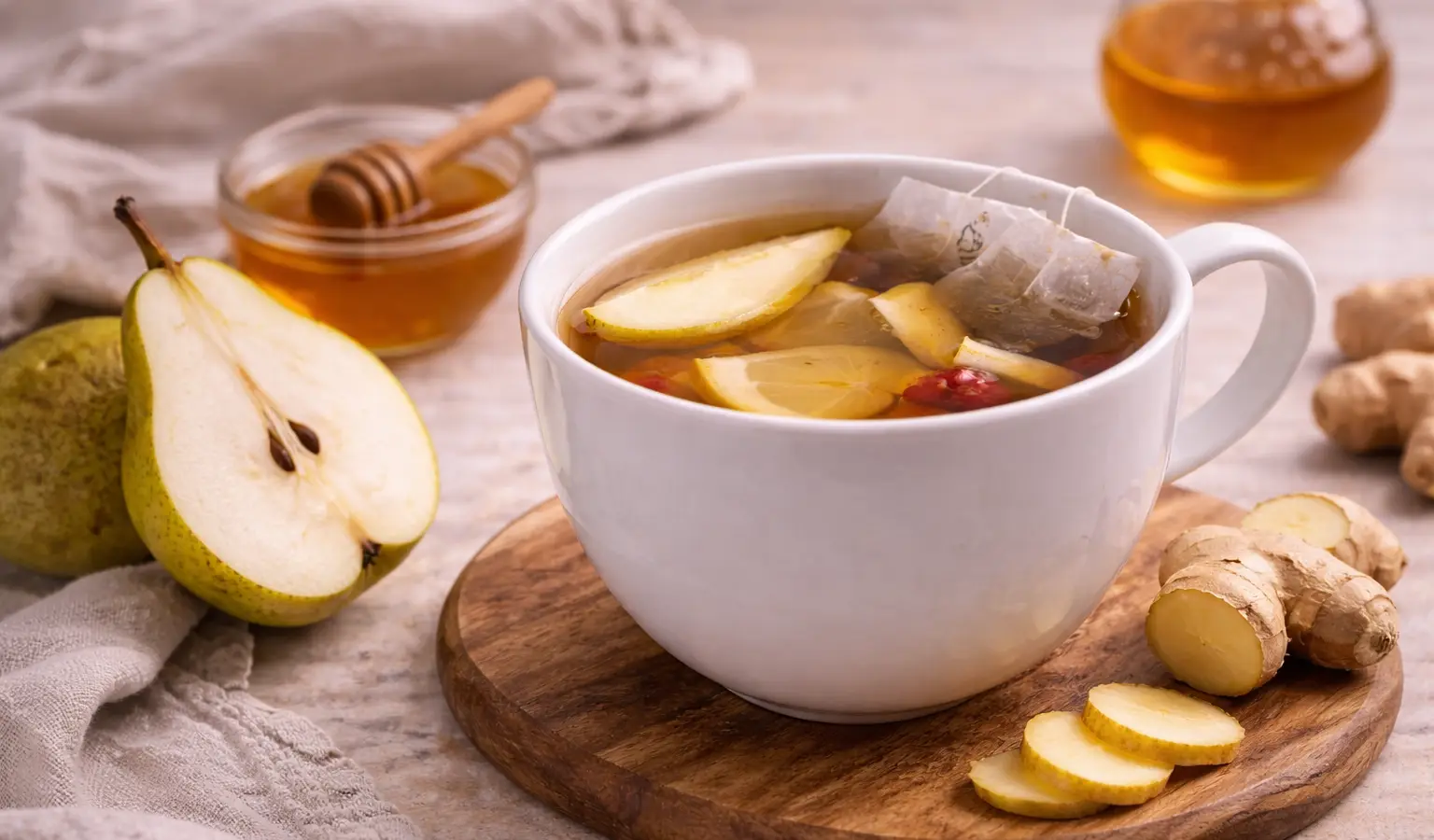 Herbata z gruszką i imbirem