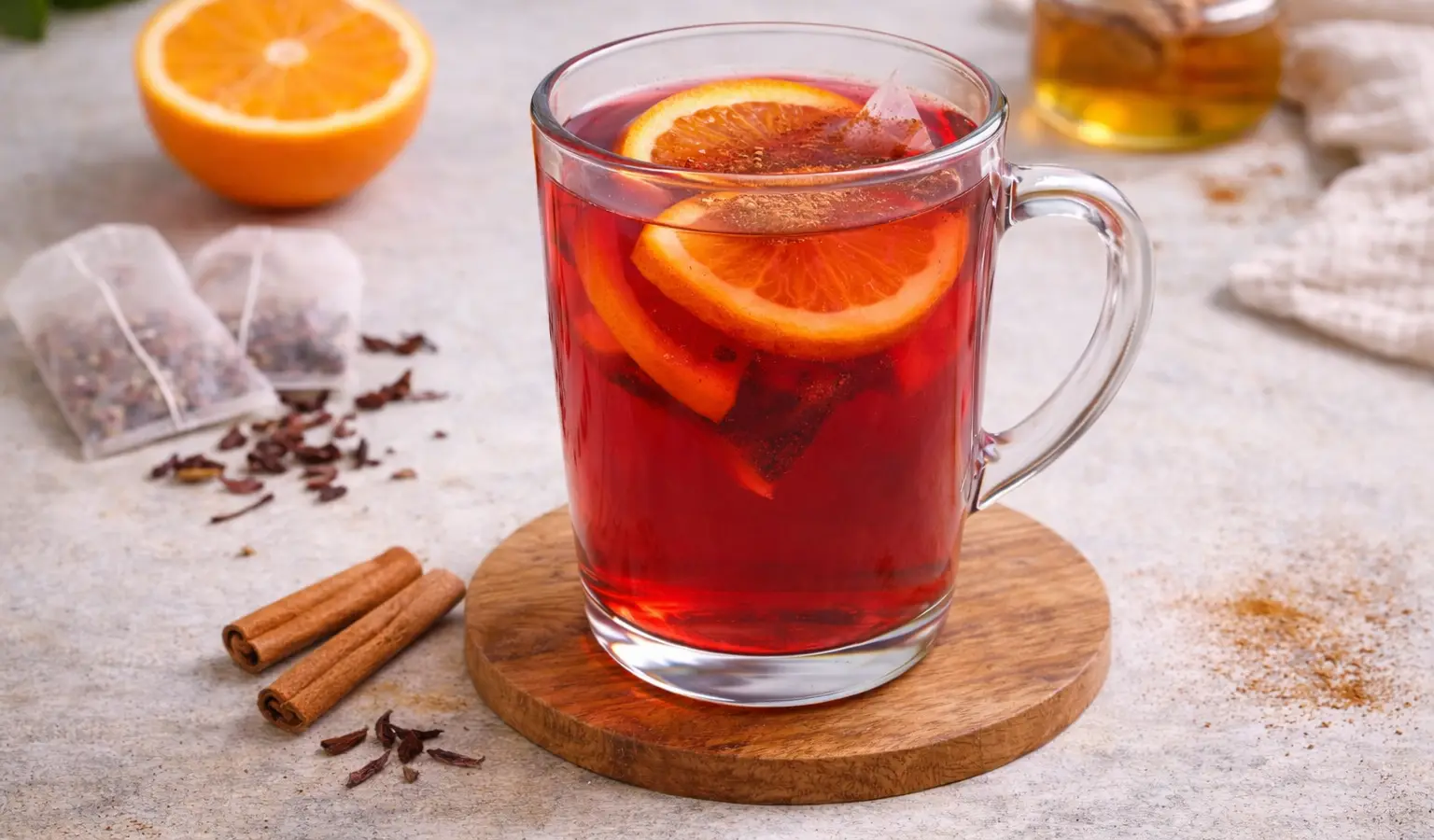 Napar z hibiskusa i pomarańczy