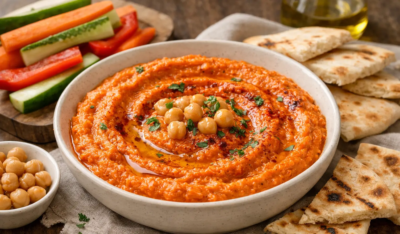 Hummus z pieczoną papryką