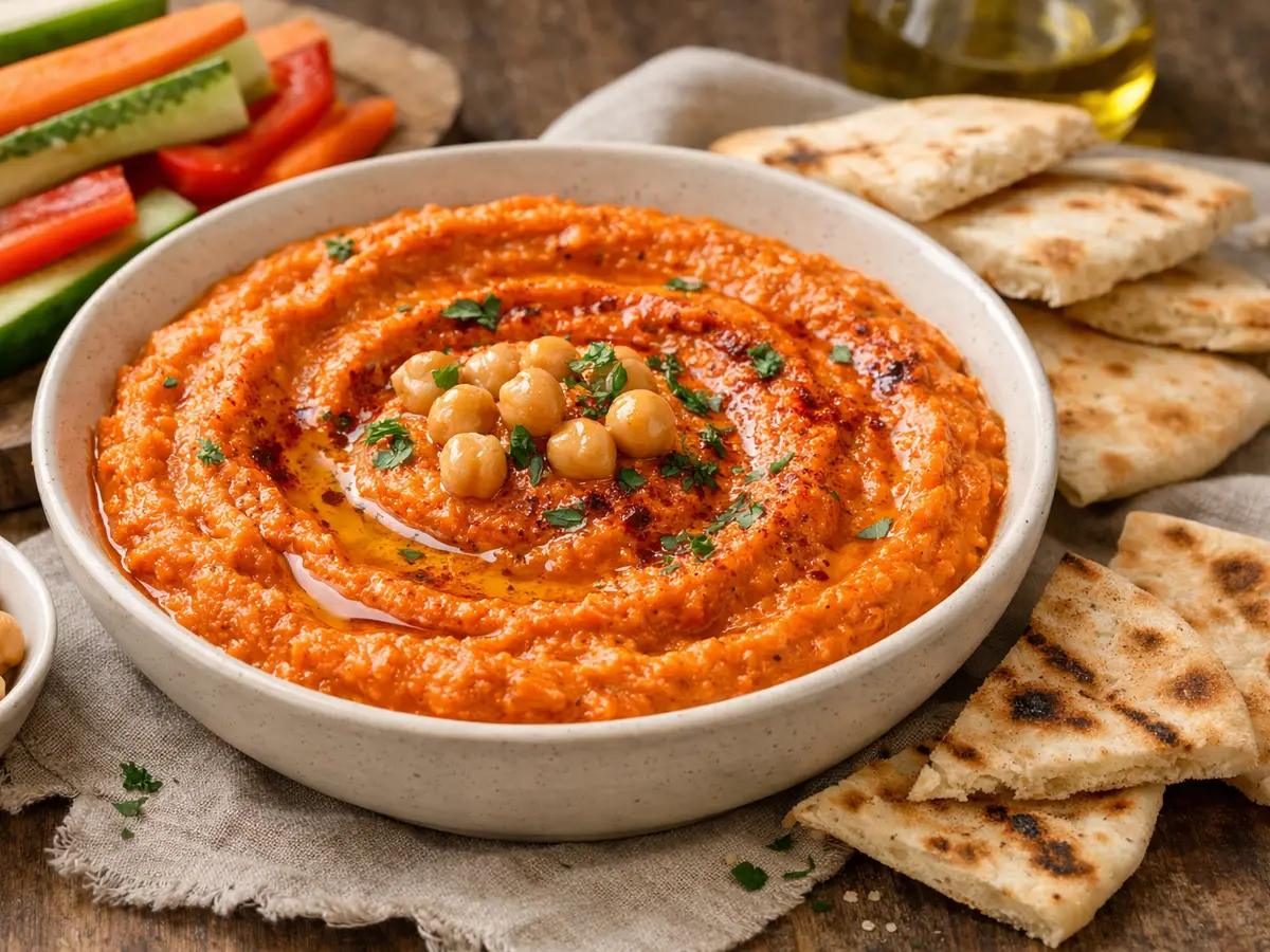 Hummus z pieczoną papryką