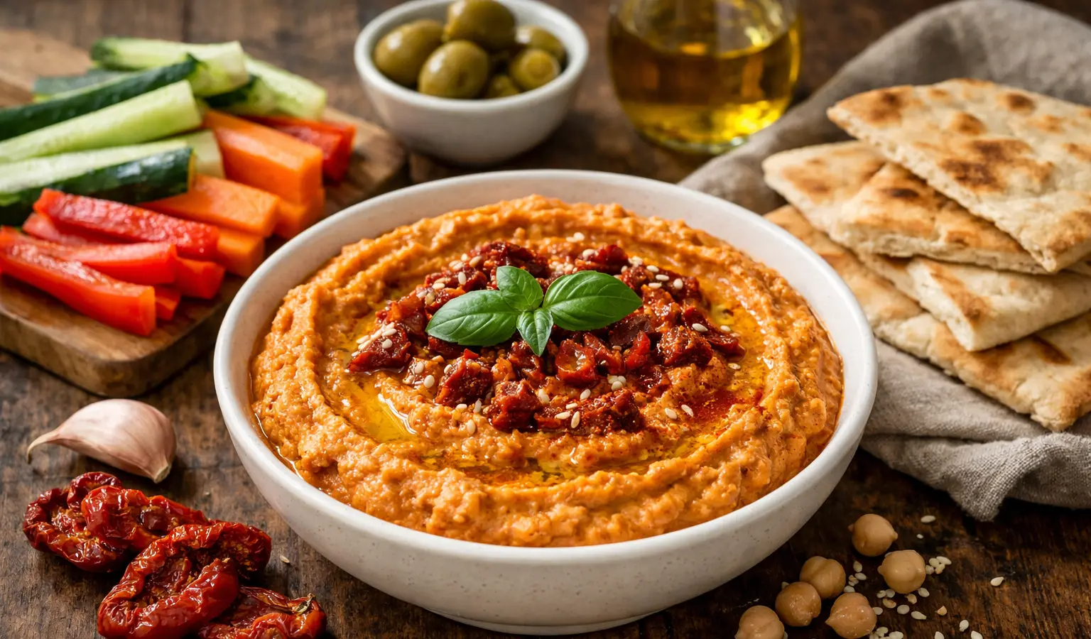 Hummus z suszonymi pomidorami