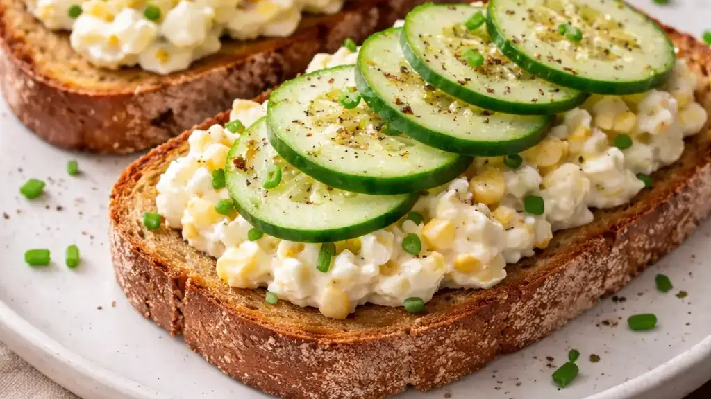 Kanapki z pastą jajeczną i ogórkiem