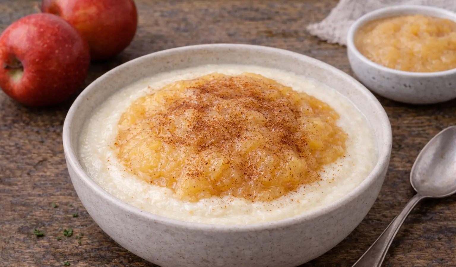 Kasza manna z musem jabłkowym