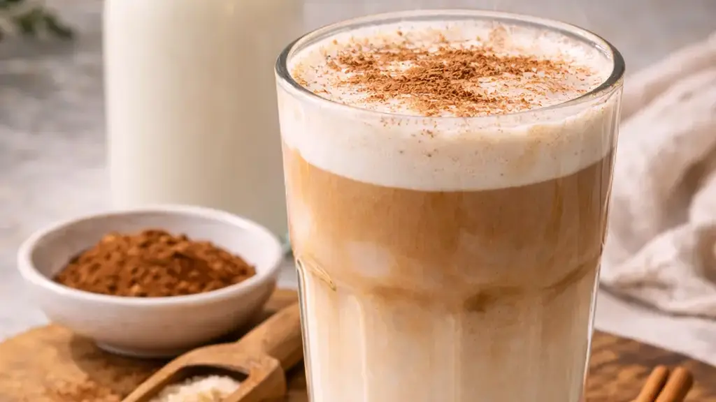 Kawa latte z cynamonem