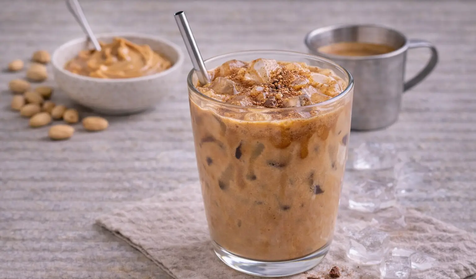 Kawa mrożona z masłem orzechowym