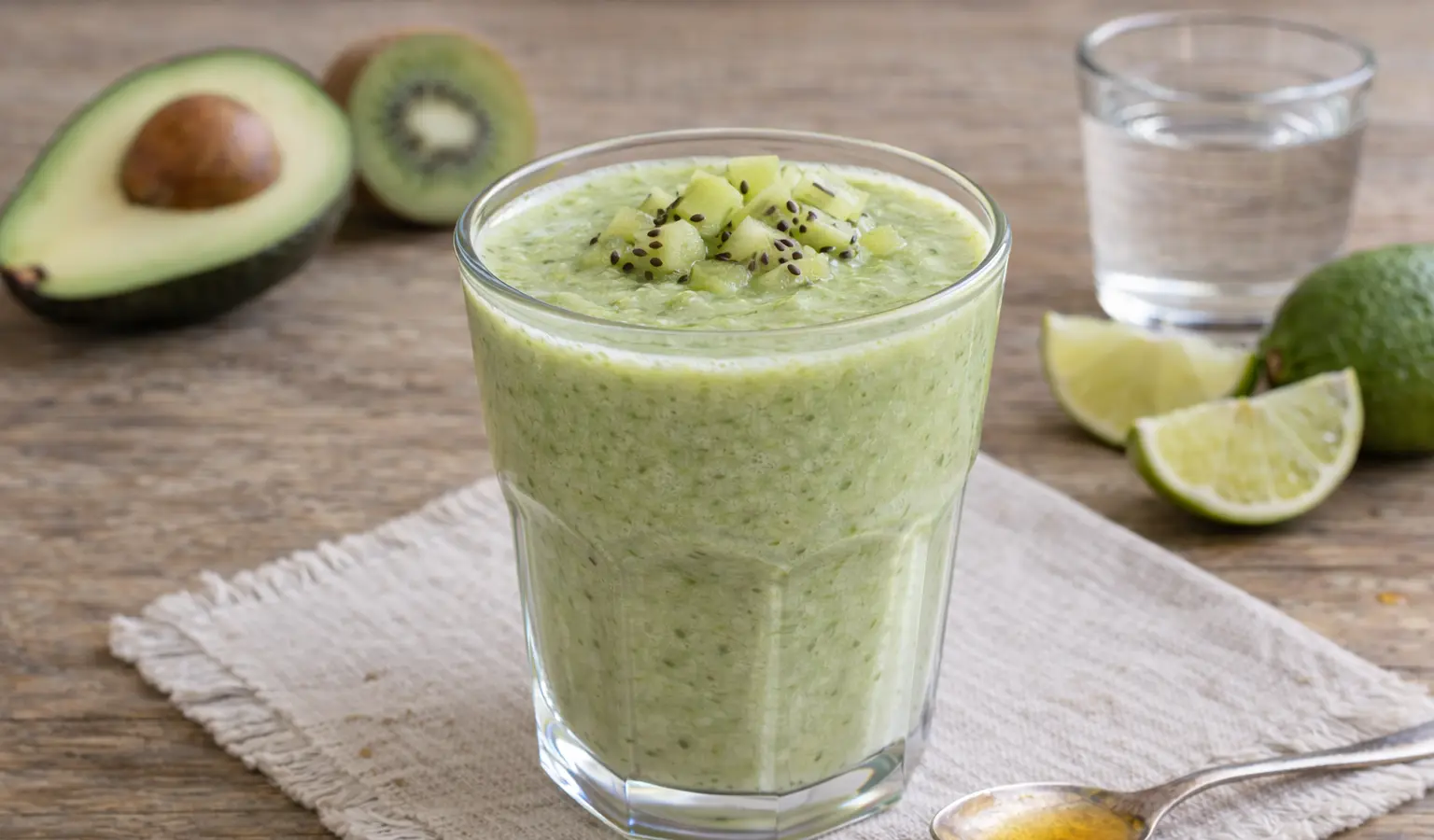 Koktajl z awokado, kiwi i limonki