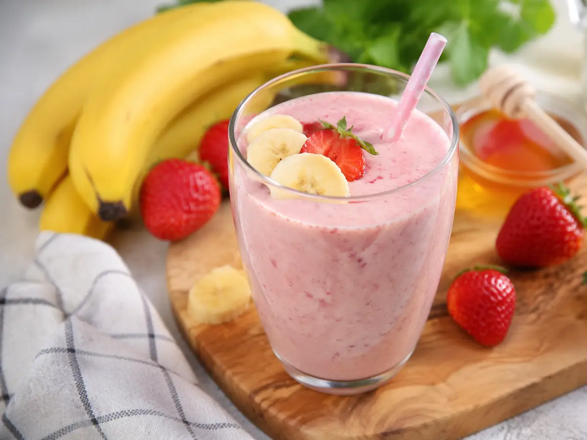 Koktajl bananowo-truskawkowy