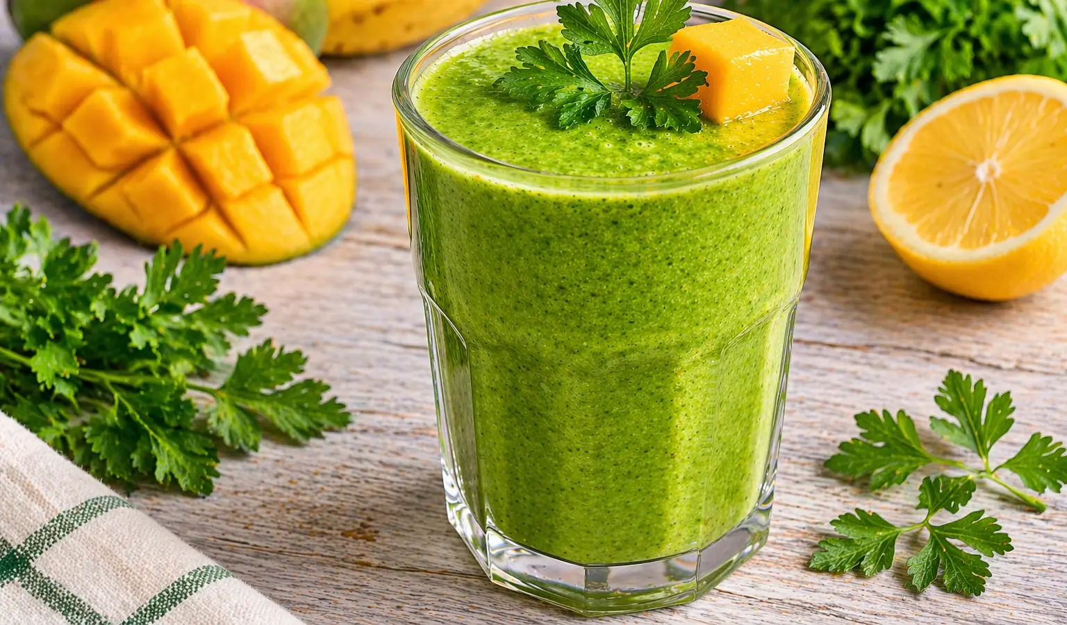 Koktajl z pietruszki i mango