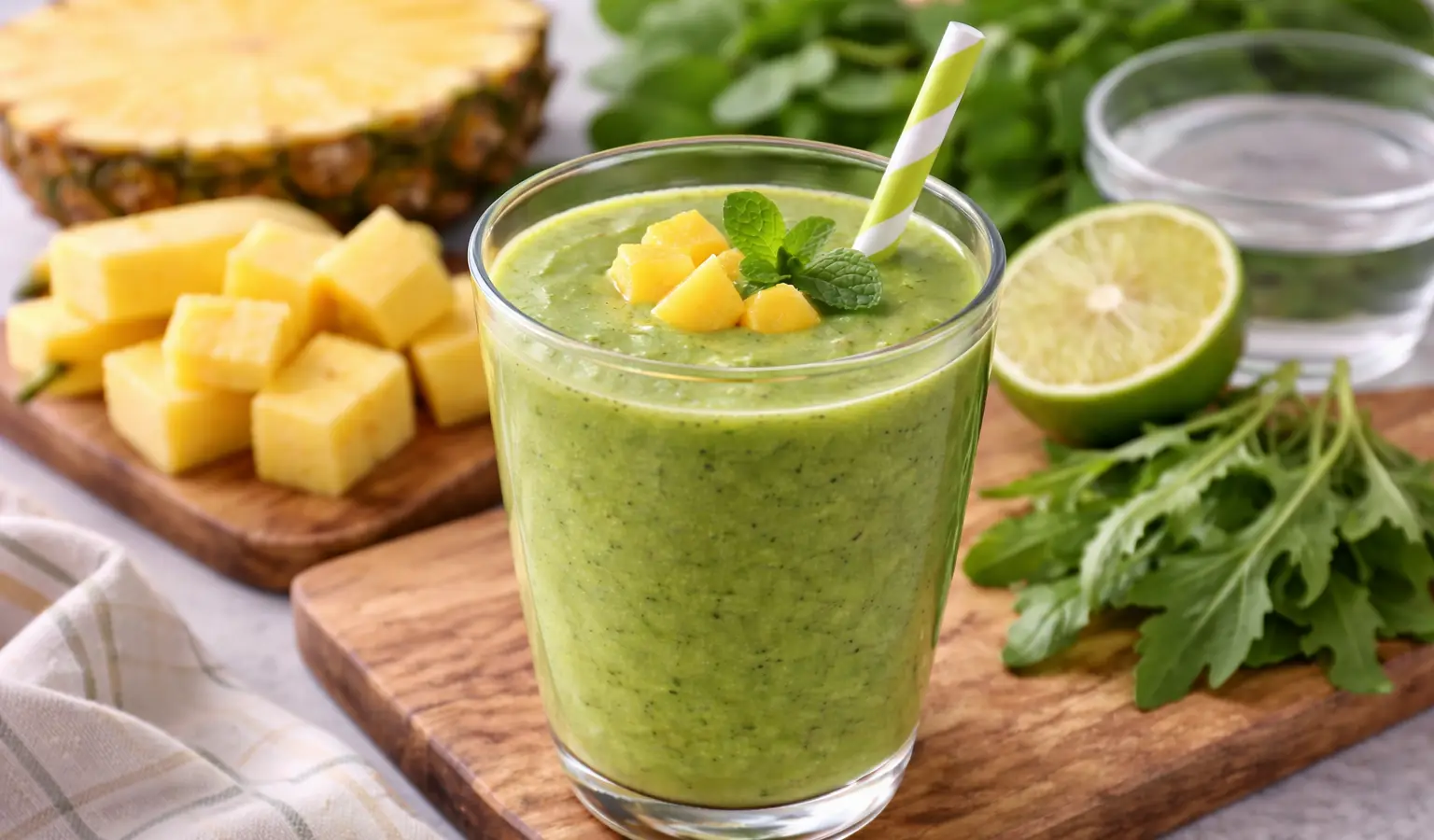 Koktajl z rukoli i ananasa