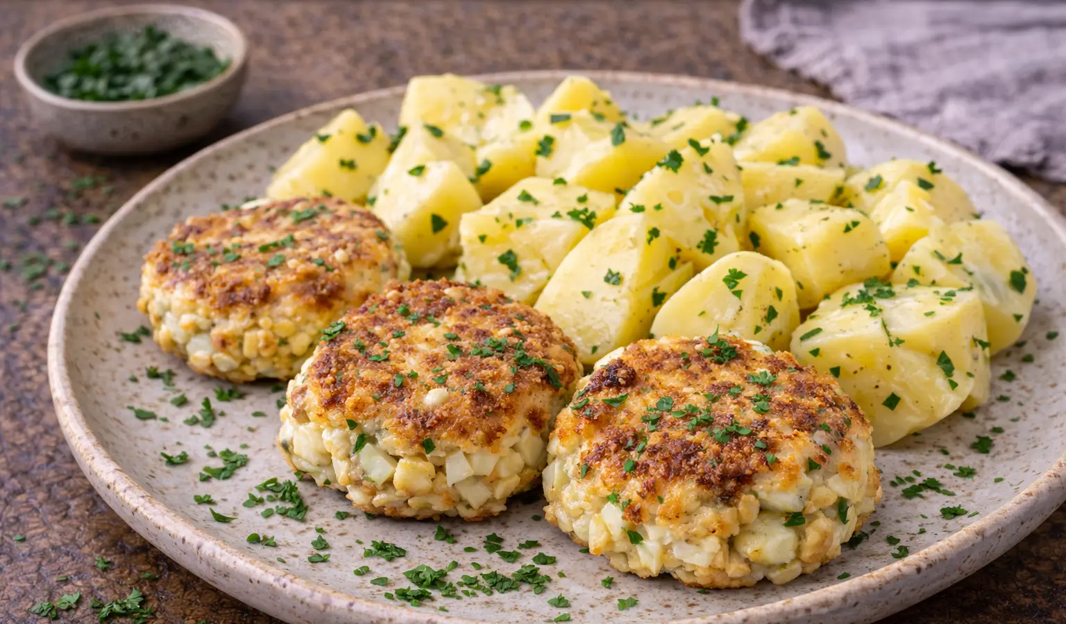 Kotlety jajeczne z ziemniakami