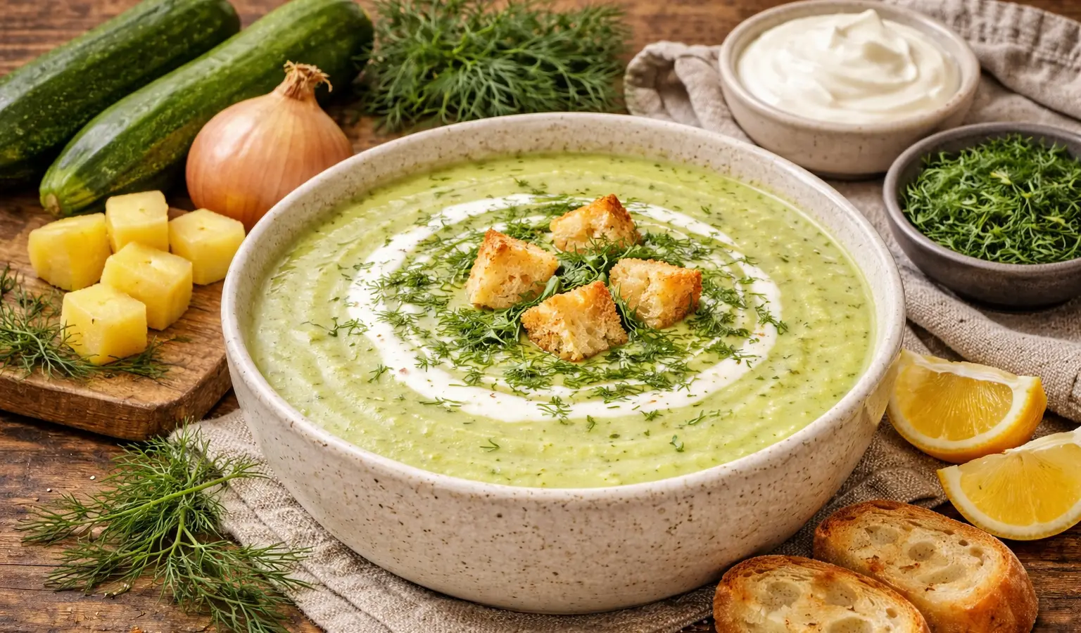 Krem z cukinii z koperkiem