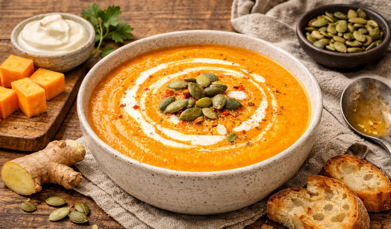 Krem z dyni z imbirem