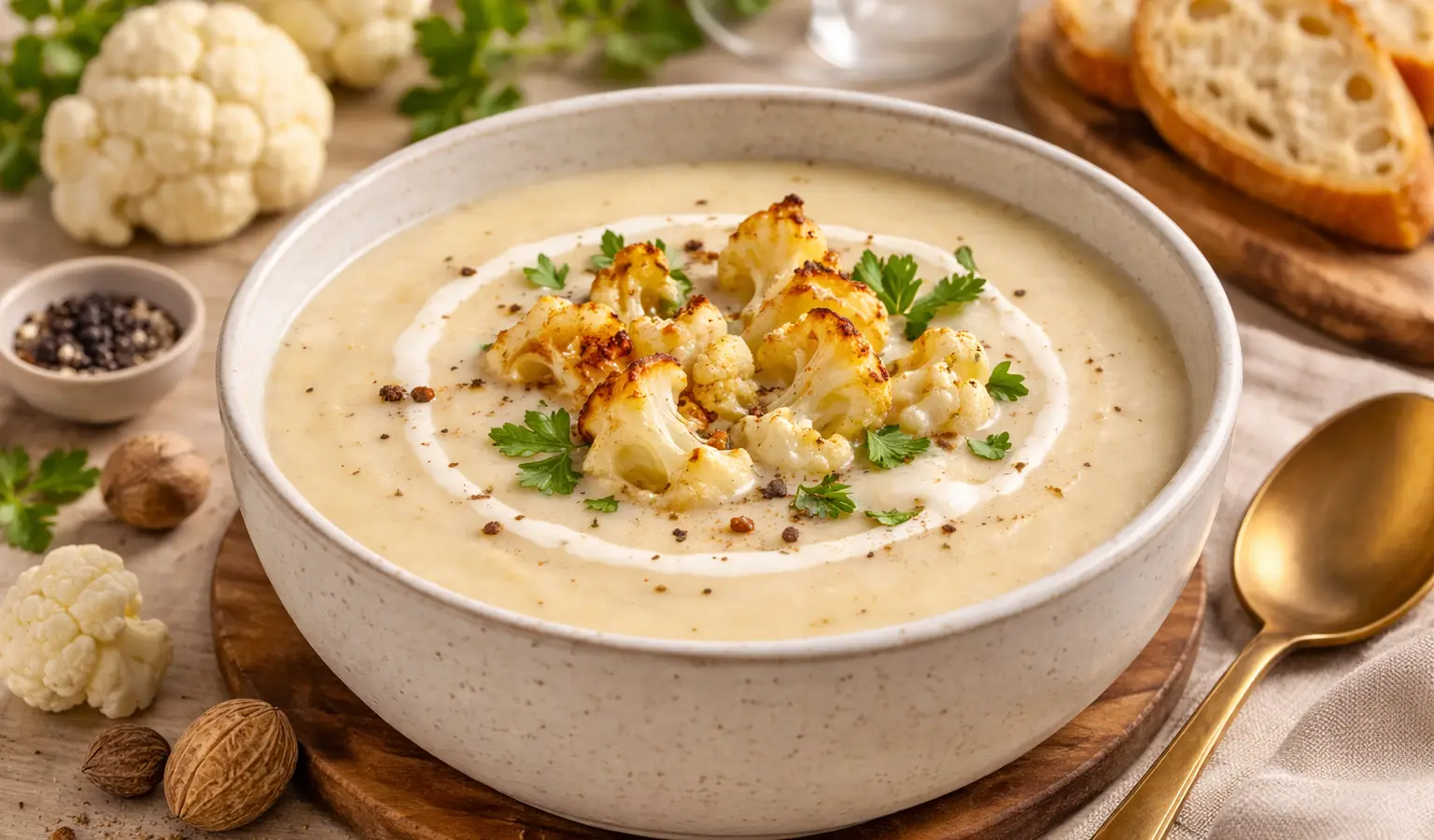 Krem z kalafiora z gałką muszkatołową