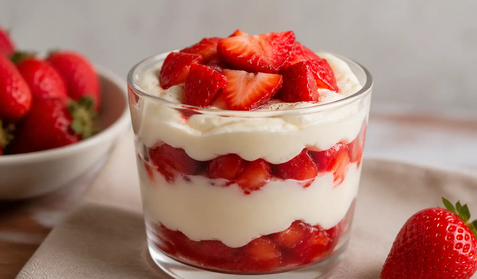 Krem mascarpone z truskawkami