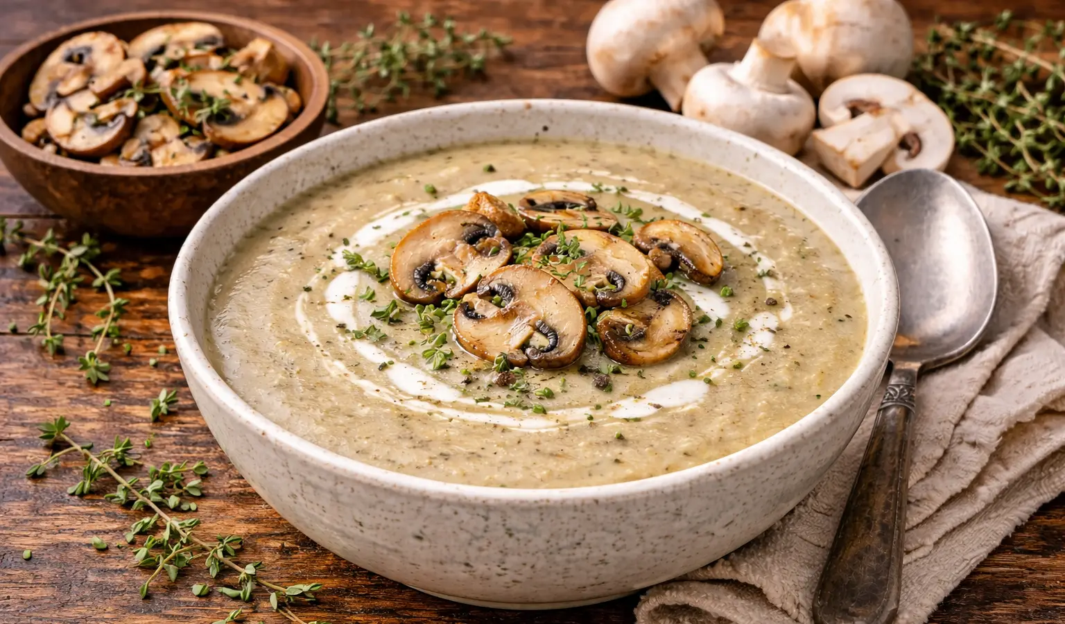 Krem z pieczarek z tymiankiem