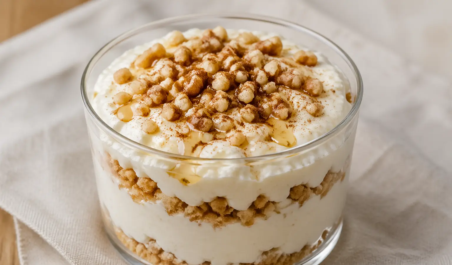 Krem ricotta z miodem i orzechami