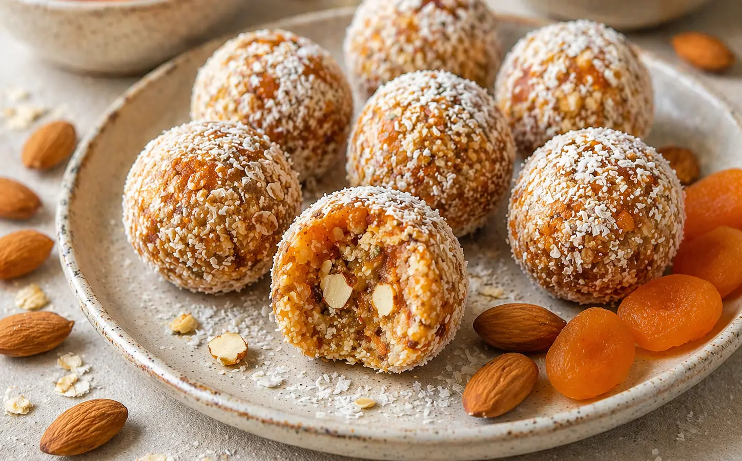 Kulki z morelami i migdałami
