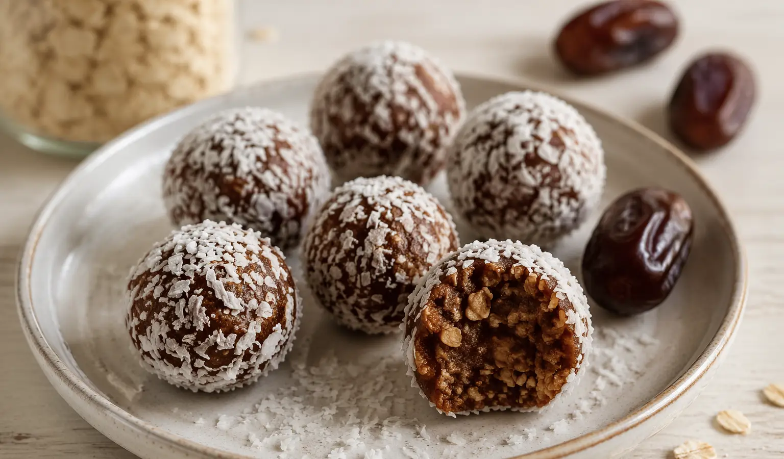 Kulki owsiane z kakao i daktylami