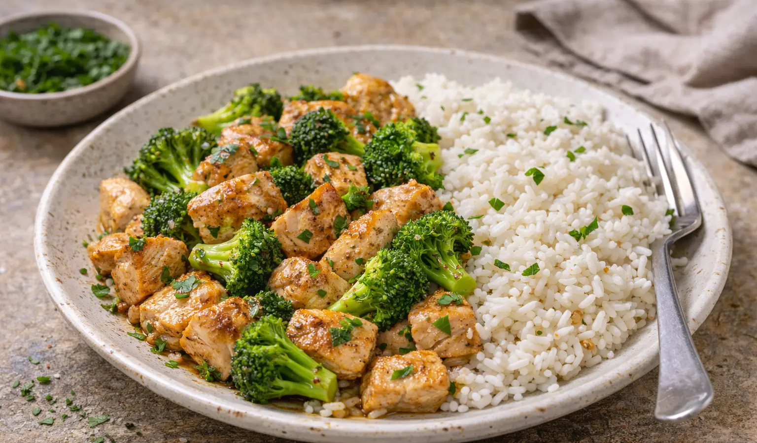 Kurczak z brokułem i ryżem