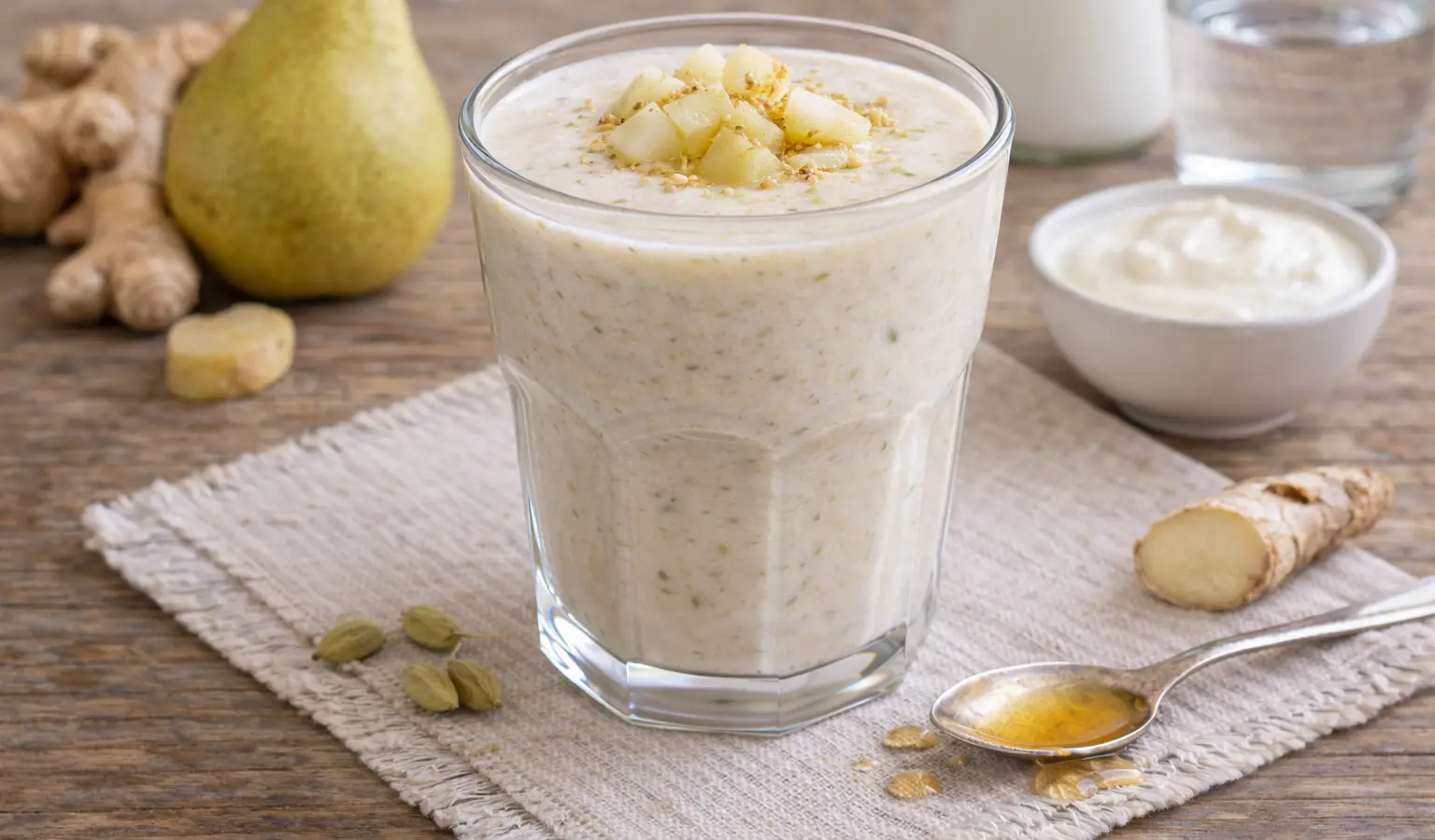 Lassi z gruszką i imbirem
