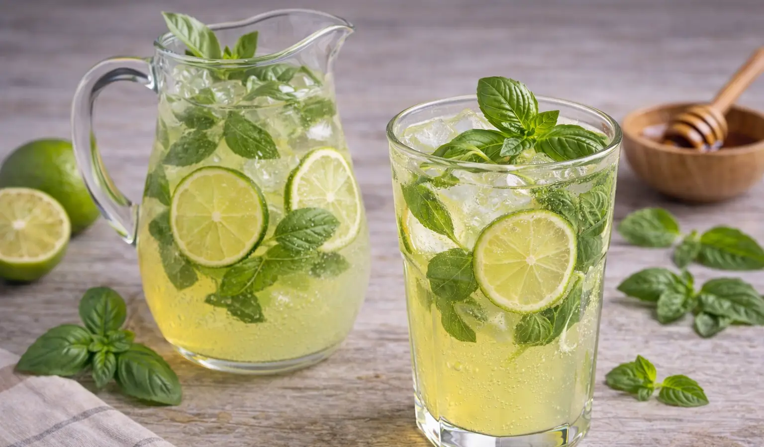 Lemoniada z bazylią i limonką
