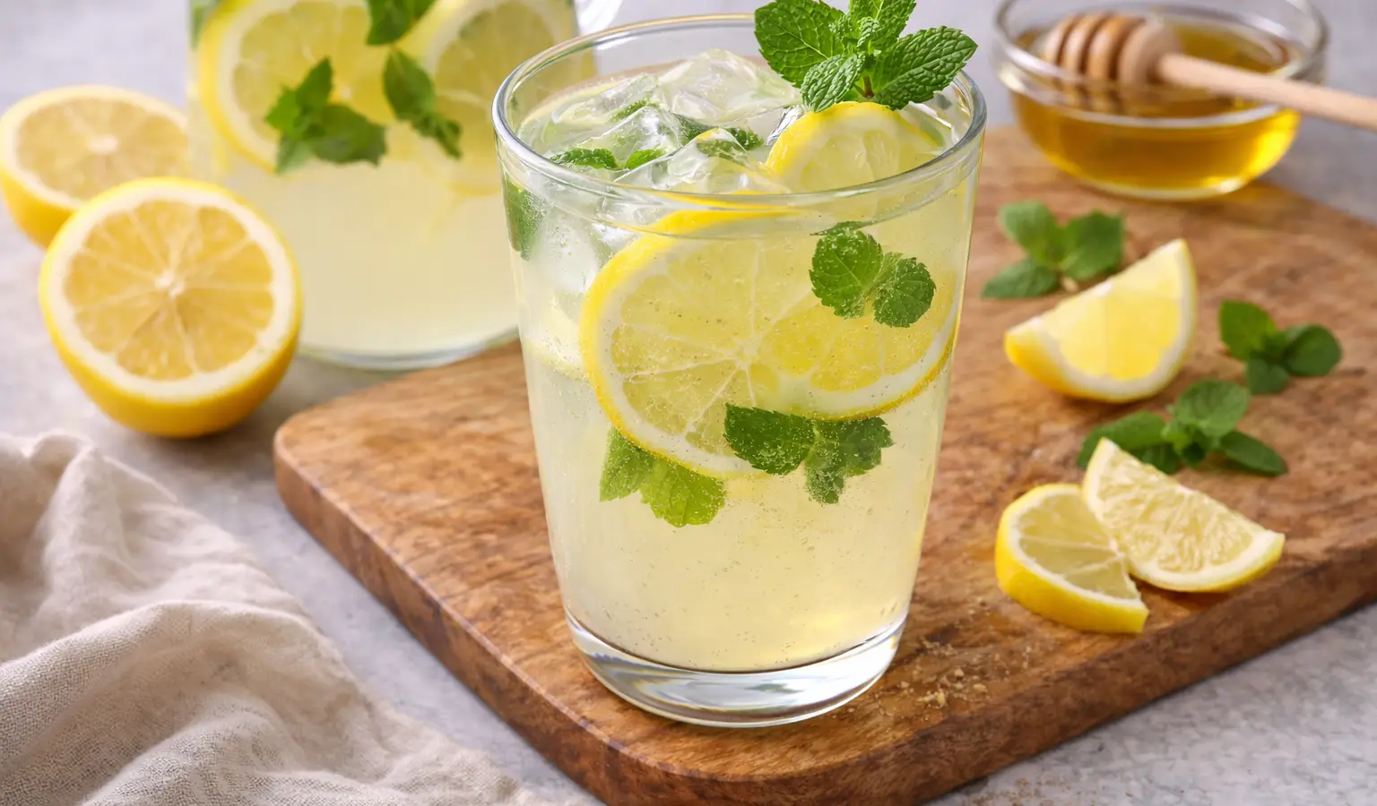 Lemoniada cytrynowa z miętą