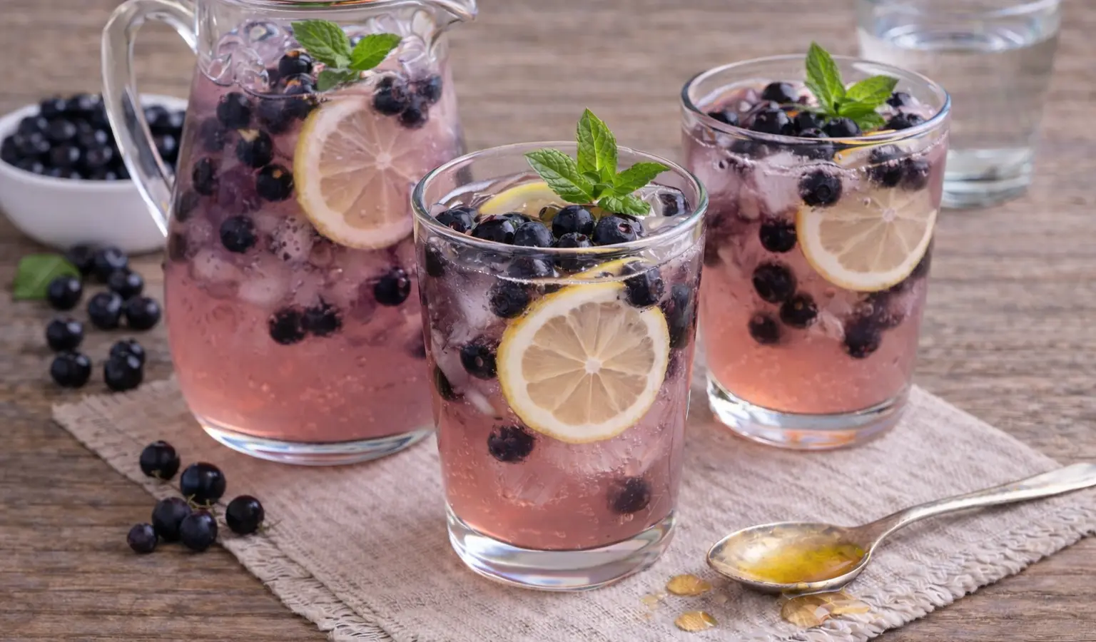 Lemoniada z czarną porzeczką