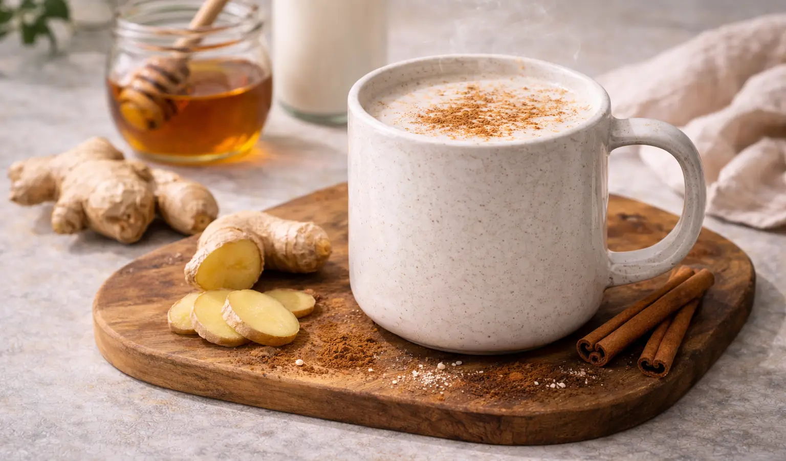 Mleko z miodem i imbirem