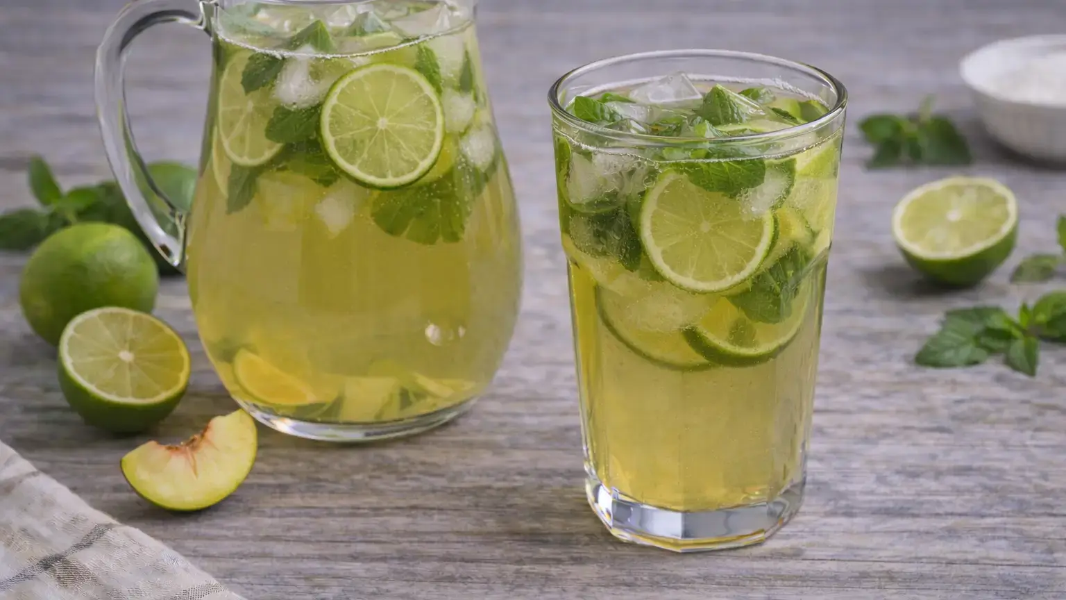 Mrożona herbata z miętą i limonką