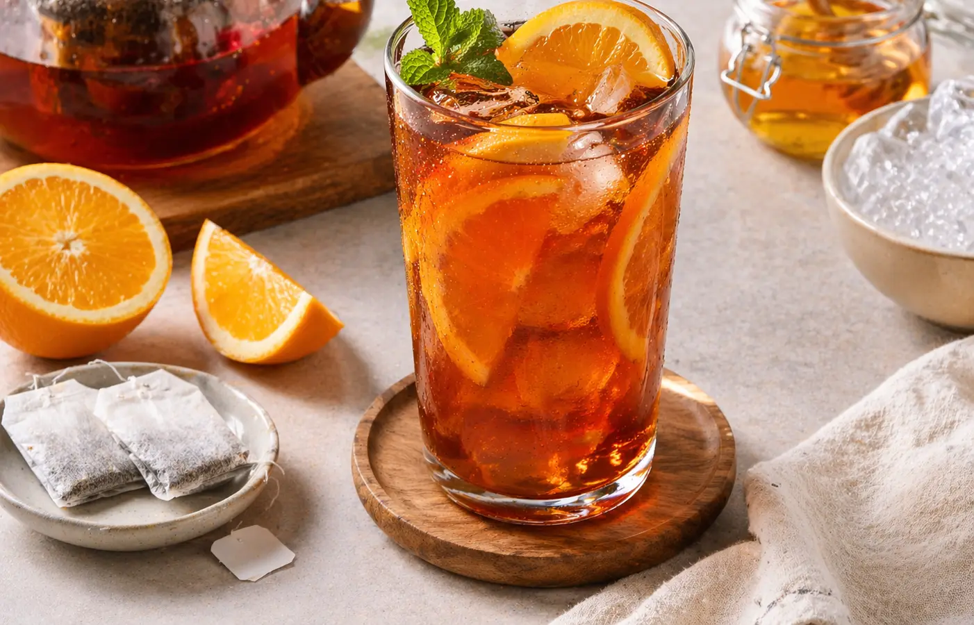 Mrożona herbata z pomarańczą