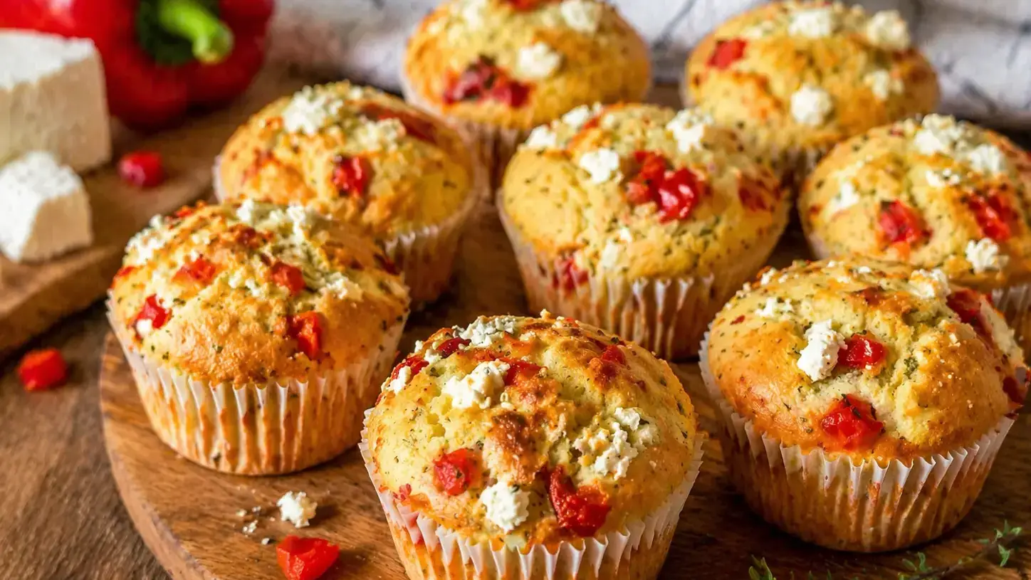 Muffinki z fetą i papryką