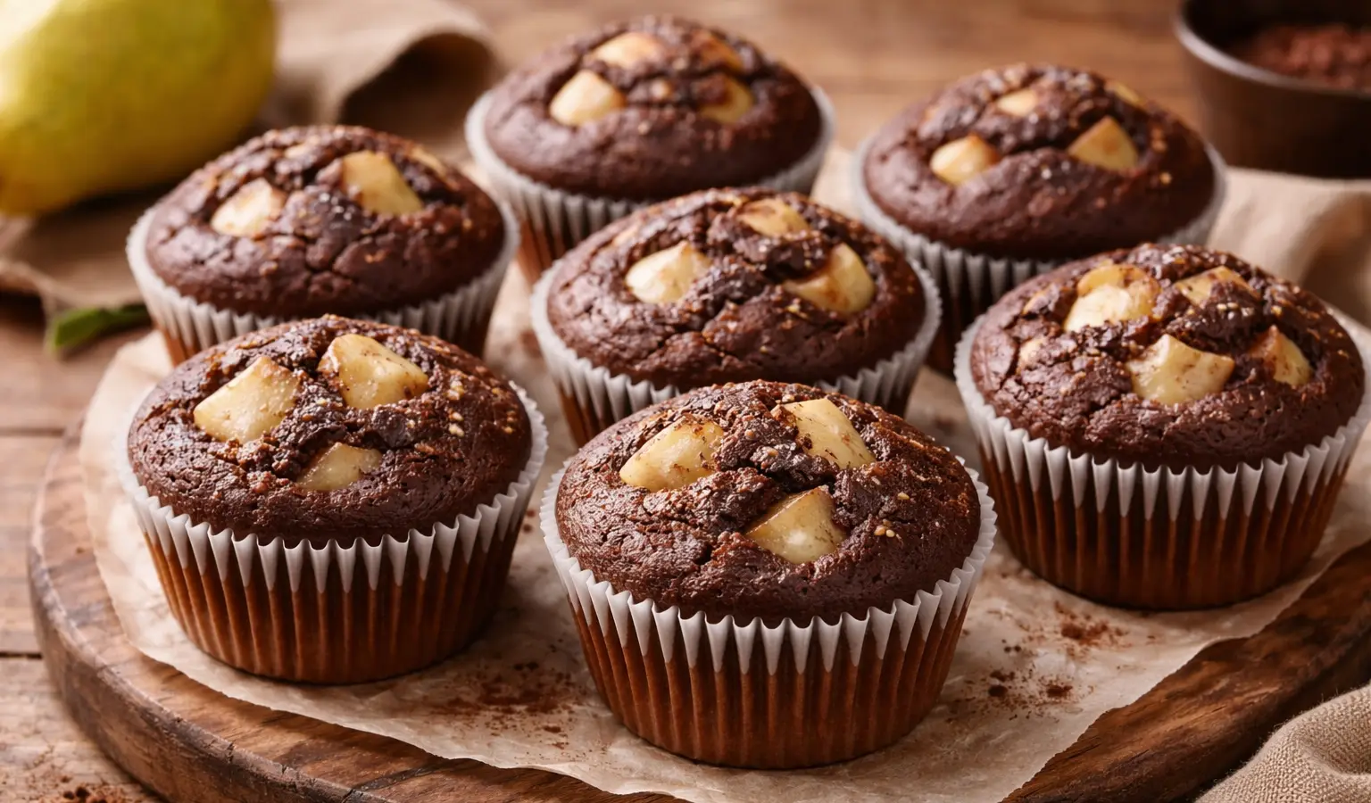 Muffiny z gruszką i kakao